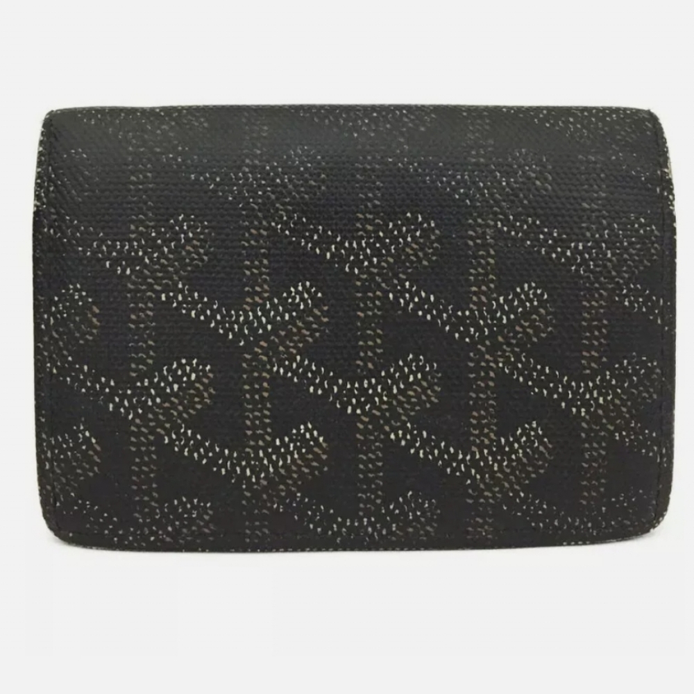 GOYARD BLACK LEATHER CARD CASE WALLET/R5032 - Picture 2 of 11